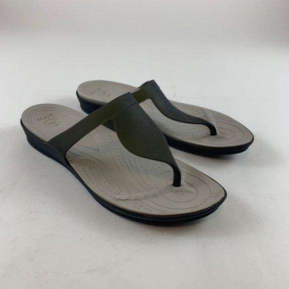 Crocs Shoes - Crocs Sandals Sheer Jelly Wedge Thong 10